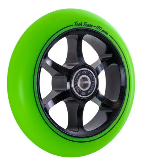 Колесо для самоката TechTeam 110*24мм, 6ST,green