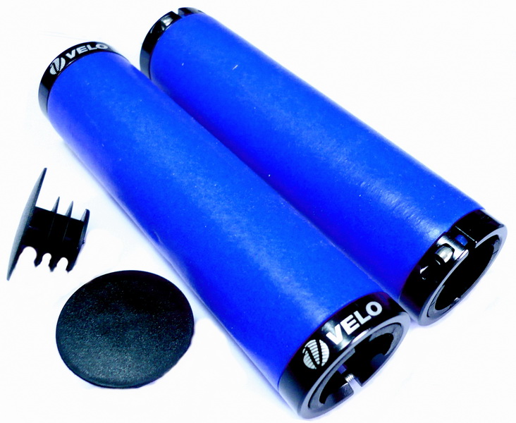 Грипсы Velo VLG-985 1АD3 FOAM 129мм с заглушками Синие