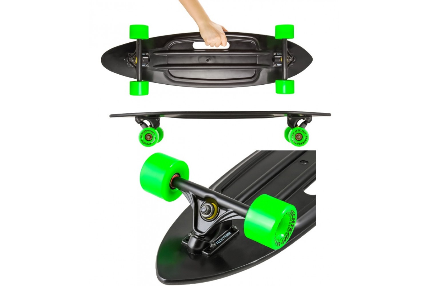 Скейтборд TechTeam Fishboard 31 1/4 TLS-409 пластиковый Чёрный