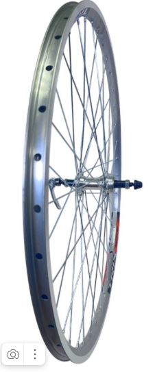 Колесо заднее 28-29" TRIX, обод алюминиевый, двойной, 36H, фрезерованный, 622х19,4/25х21,4мм, A/V, анодированный, серебристый. Втулка алюминиевая, V-br, под трещотку, гайки, серебристая