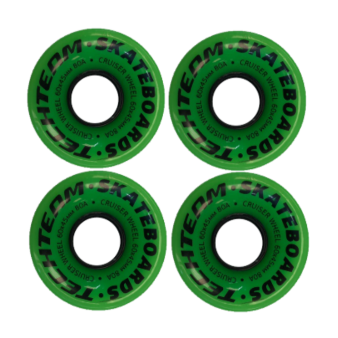 Набор колес для скейтборда TechTeam (4шт в наборе) зеленый