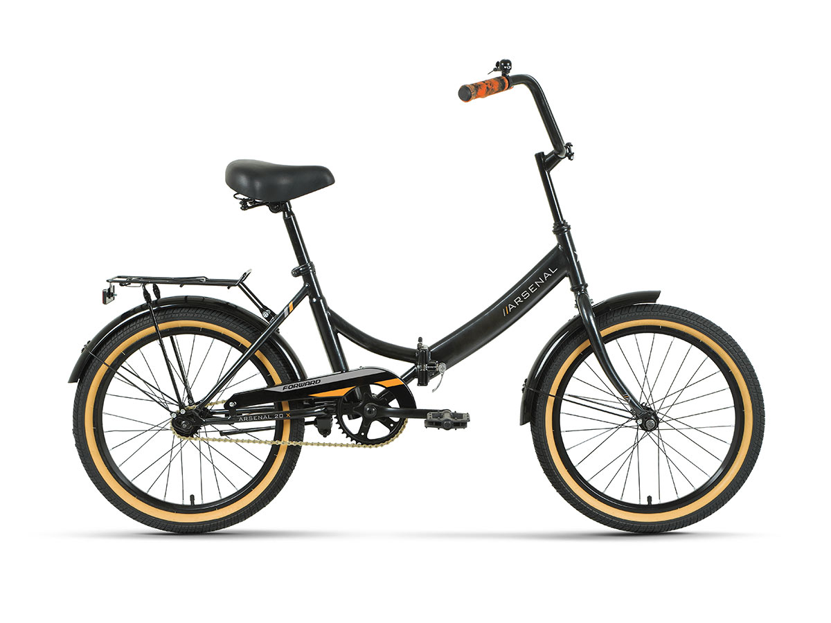 Велосипед 20" FORWARD ARSENAL X (1 ск. рост. 14" скл.) 2022, черный/золотой, RBK22FW20531