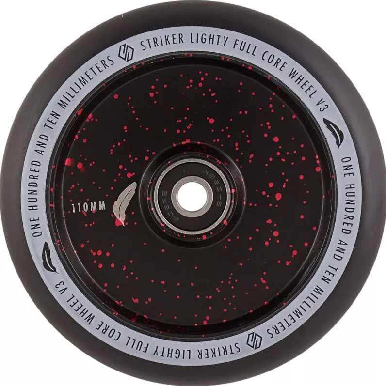 Колесо для самоката Striker Lighty Full Core V3 Black Pro Scooter Wheel 110mm Red Splash