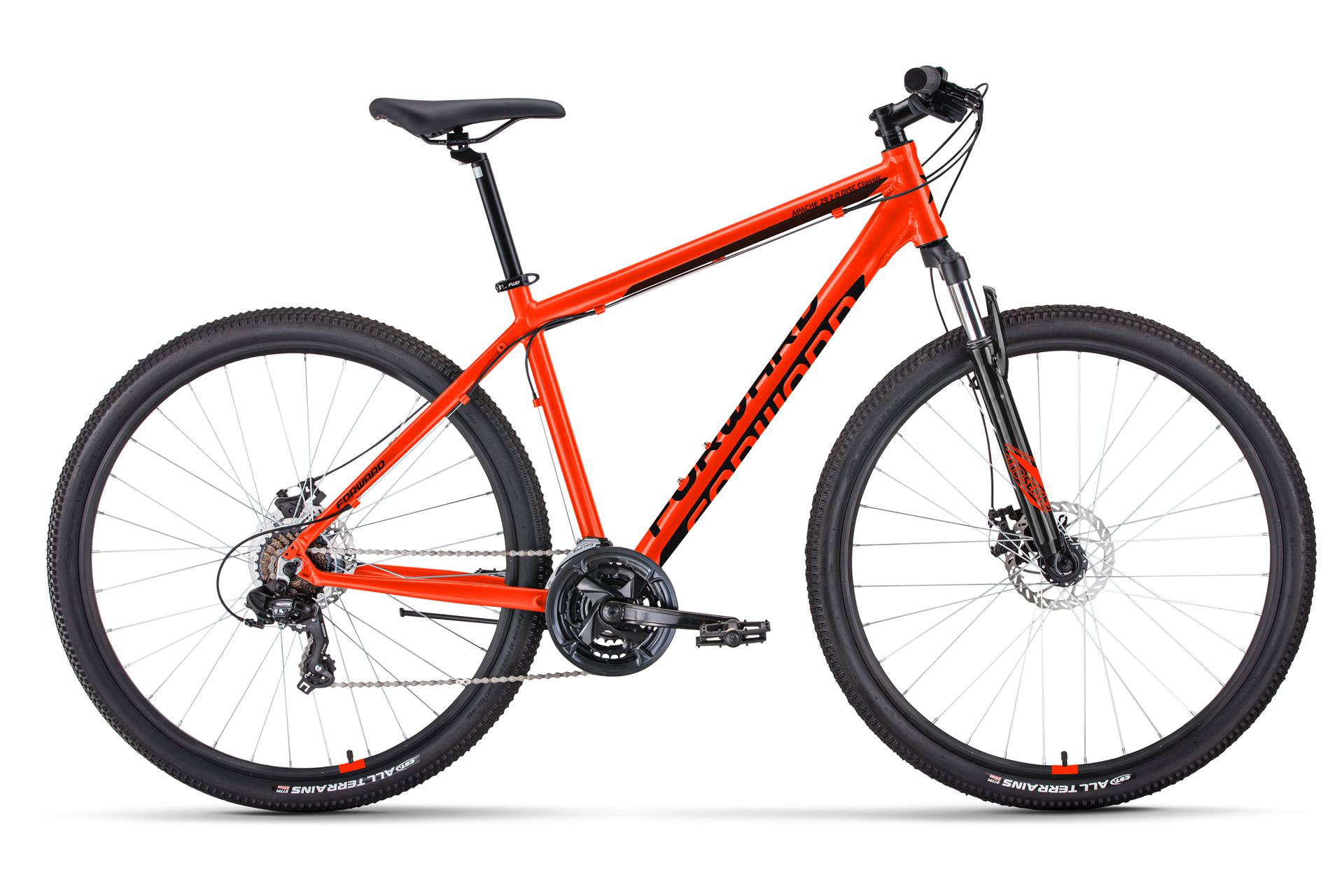 Велосипед 29" Forward APACHE 2.0 D CLASSIC (21 ск. рост. 19") 2022, красный/черный, RBK22FW29109