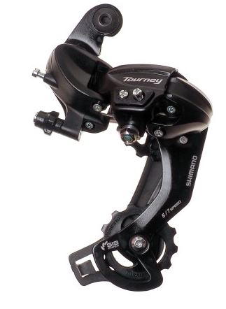 Переключатель задний Shimano Tourney, TY300, SGS, 6/7скоростей, крепление на болт