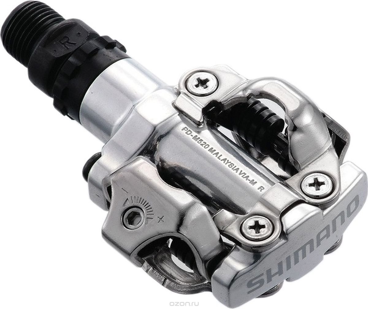 Педали контактные Shimano PD-M520 серебристые с шипами