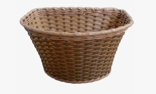 Корзина TRIX для детского велосипеда 16", крепление на руль, 240x165x155мм, пластиковая, плетёная, коричневая