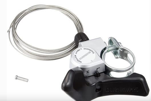 Манетка Shimano A050, SL-A050, правый, 7 скоростей (SIS), без индикатора, трос 2050мм, черный/серебристый, без упаковки