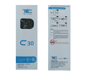 Цепь TEC C30 для 5-6 скоростей, 1/2" X 3/32" 116 звеньев, с замком цепи, серебристая