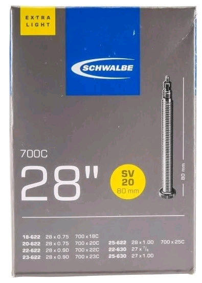 Камера 28" (18/25-622/630) Schwalbe SV20 EXTRA LIGHT 80mm