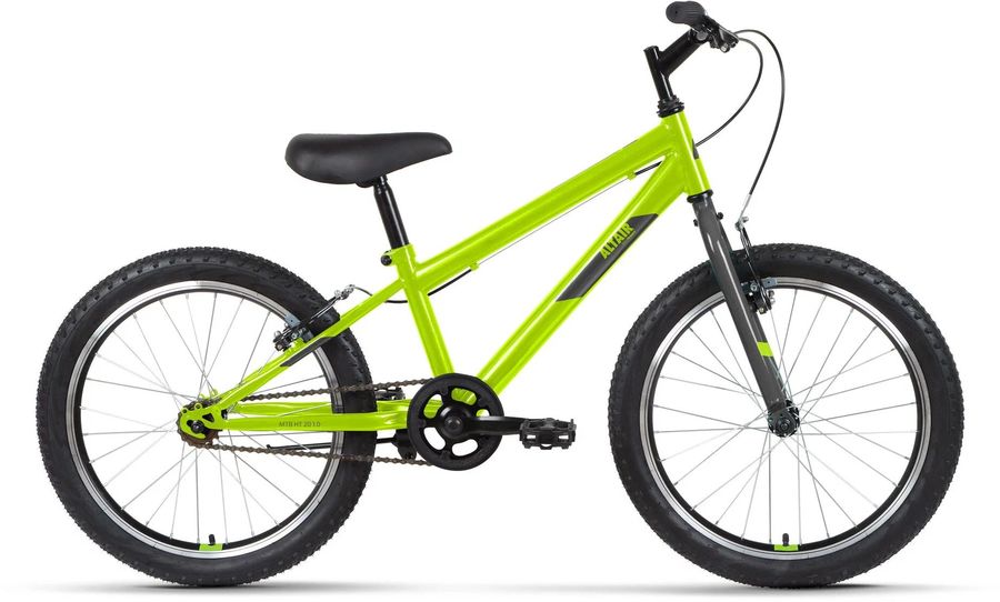 Велосипед 20" ALTAIR MTB HT 1.0 (1 ск. рост. 10.5") 2022, ярко-зеленый/серый, IBK22AL20078