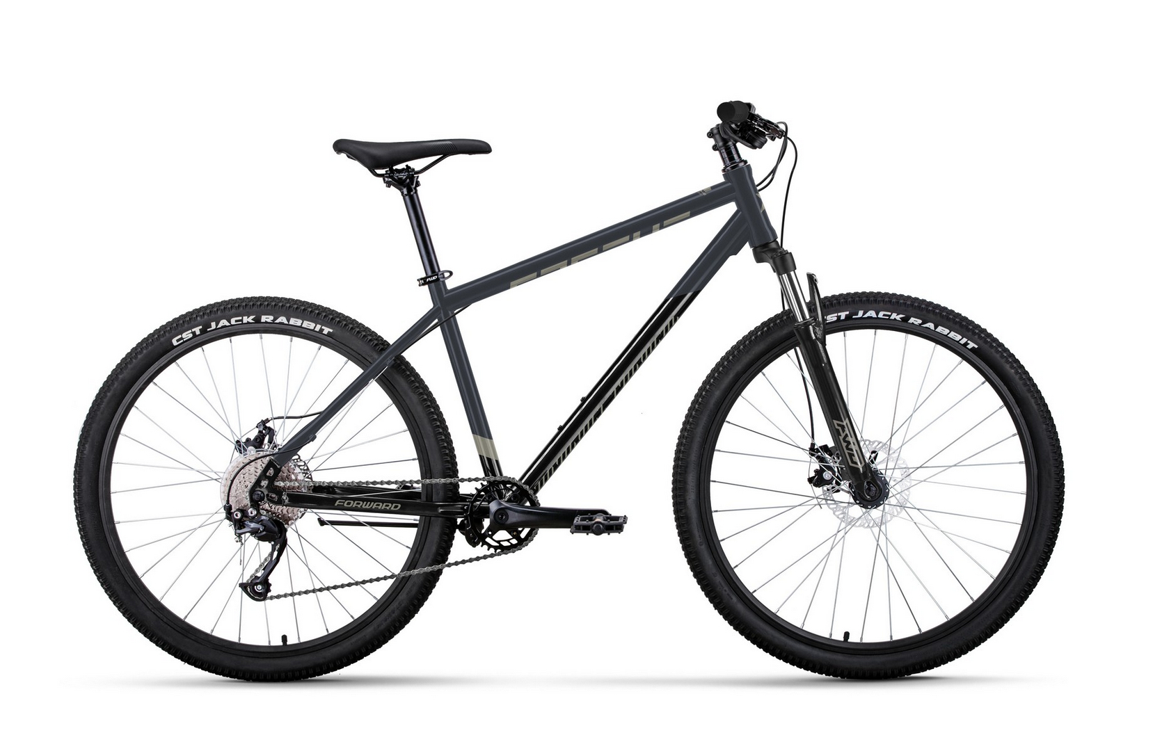 Велосипед FORWARD APACHE 29 2.0 D (29" 8 ск. рост. 21") 2023, темно-серый/черный