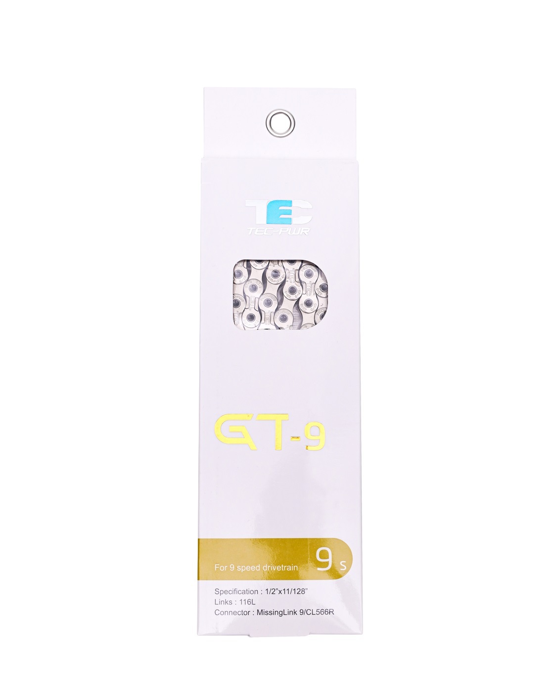 Цепь 9 ск., 116 зв., + замок TEC GT-9, серебр.