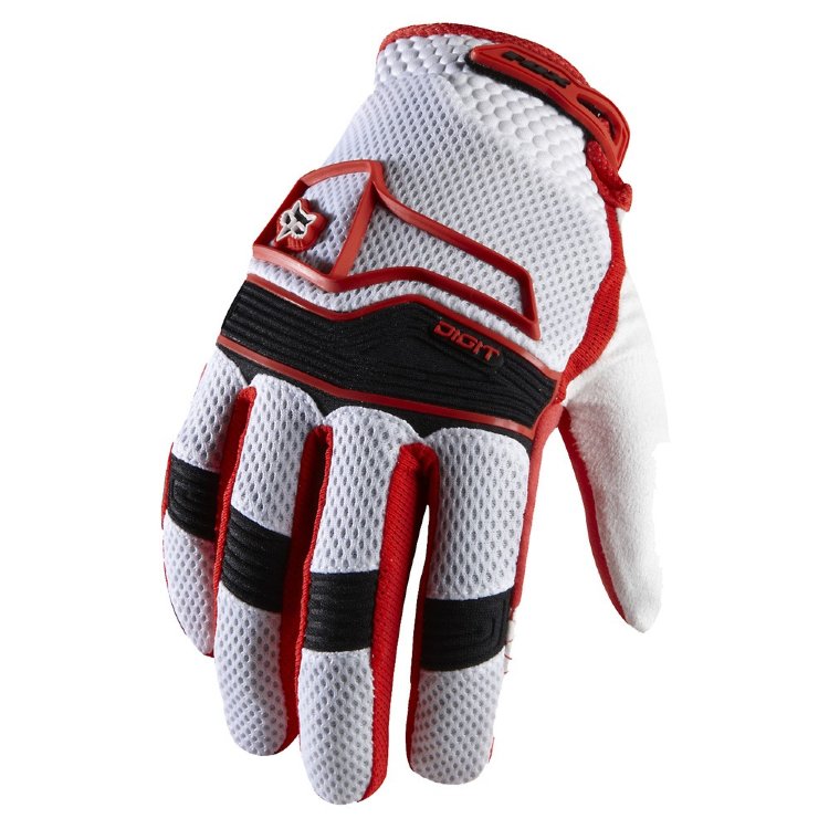 Перчатки велосипедные Fox Digit Glove M red/white Чёрно-бело-красные