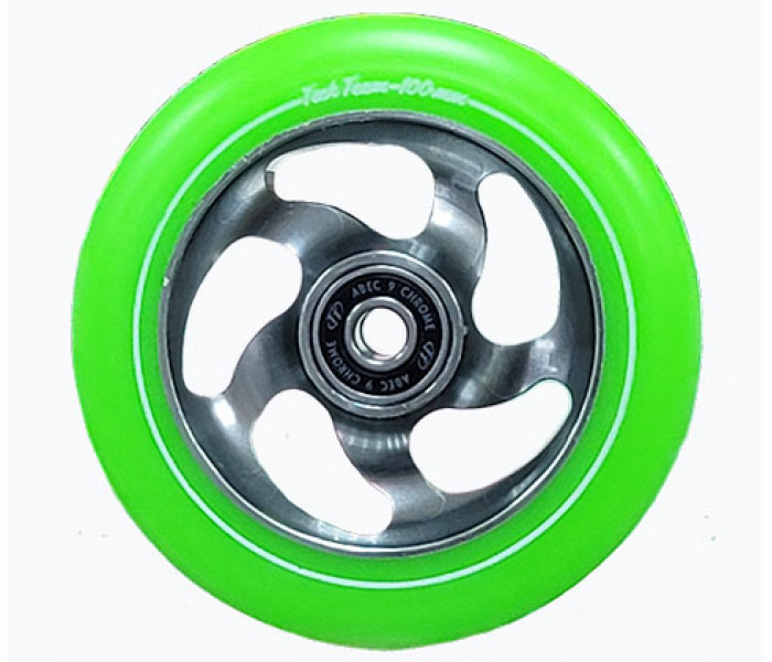 Колесо для самоката X-Treme 100*24мм Curved, green