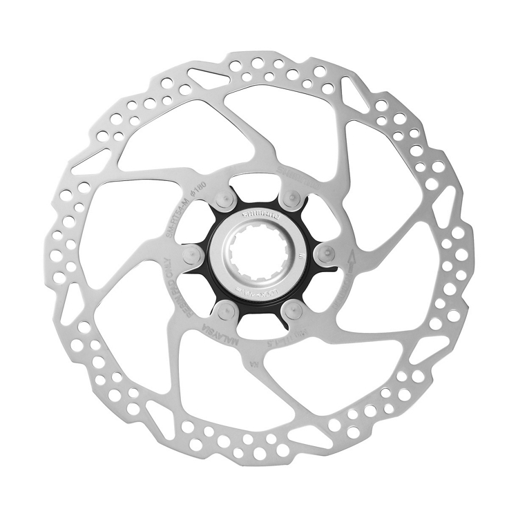 Тормозной диск Shimano RT54, 180мм, C.Lock, внешн. Шлицы стоп. кольца только для пласт колод