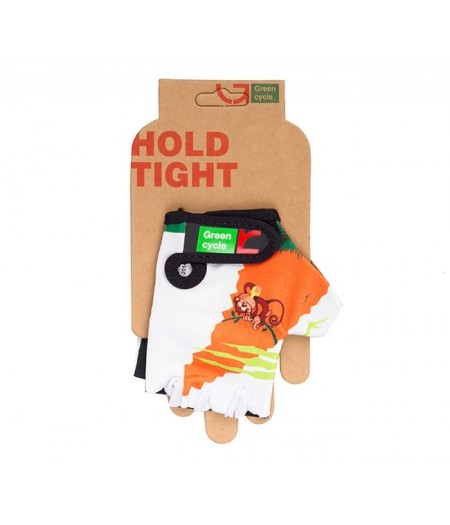 Перчатки детские Green Cycle NC-2339 Kids без пальцев M Бело-оранжевые