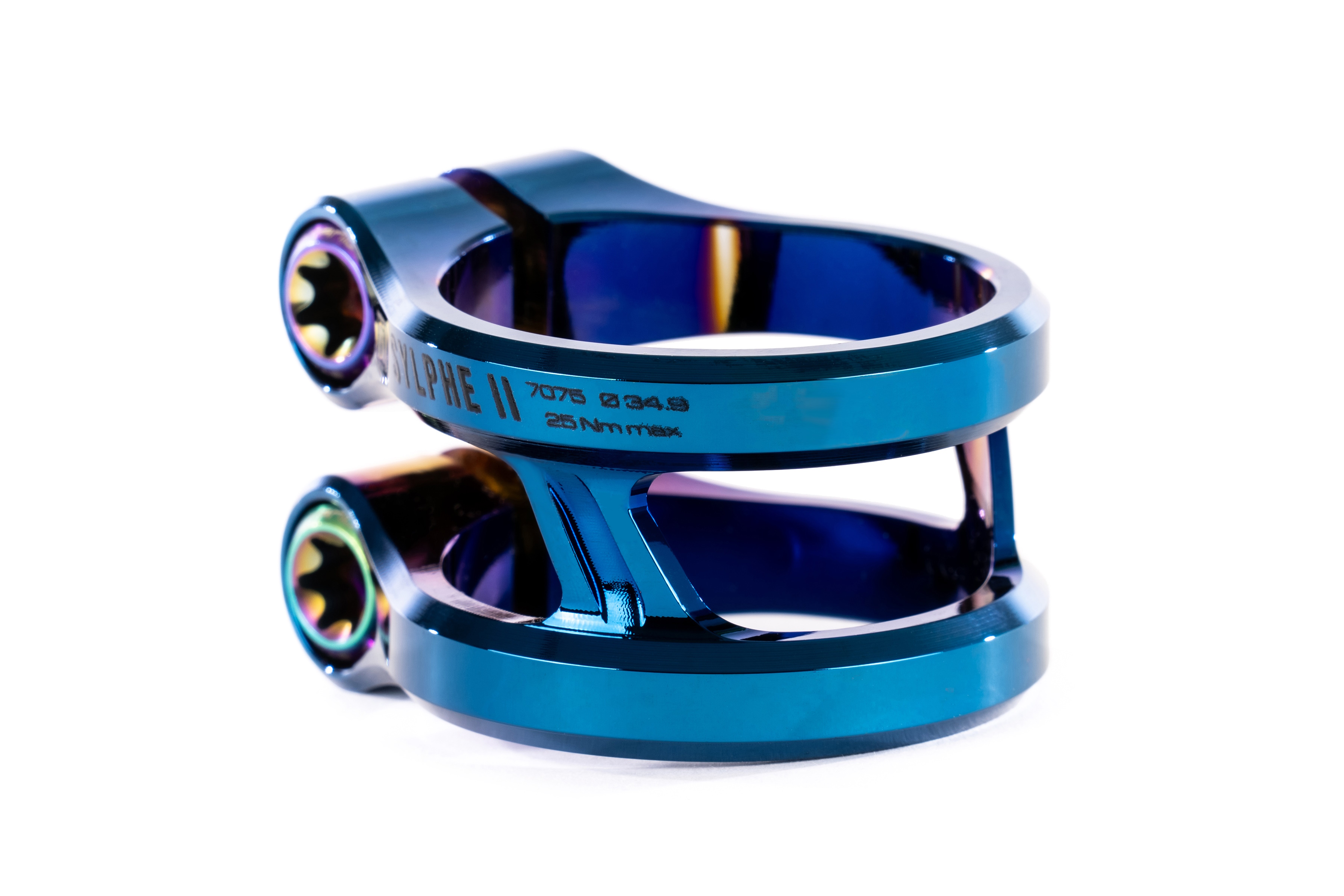 Зажим Ethic sylphe double clamp V2 34.9 chrome blue