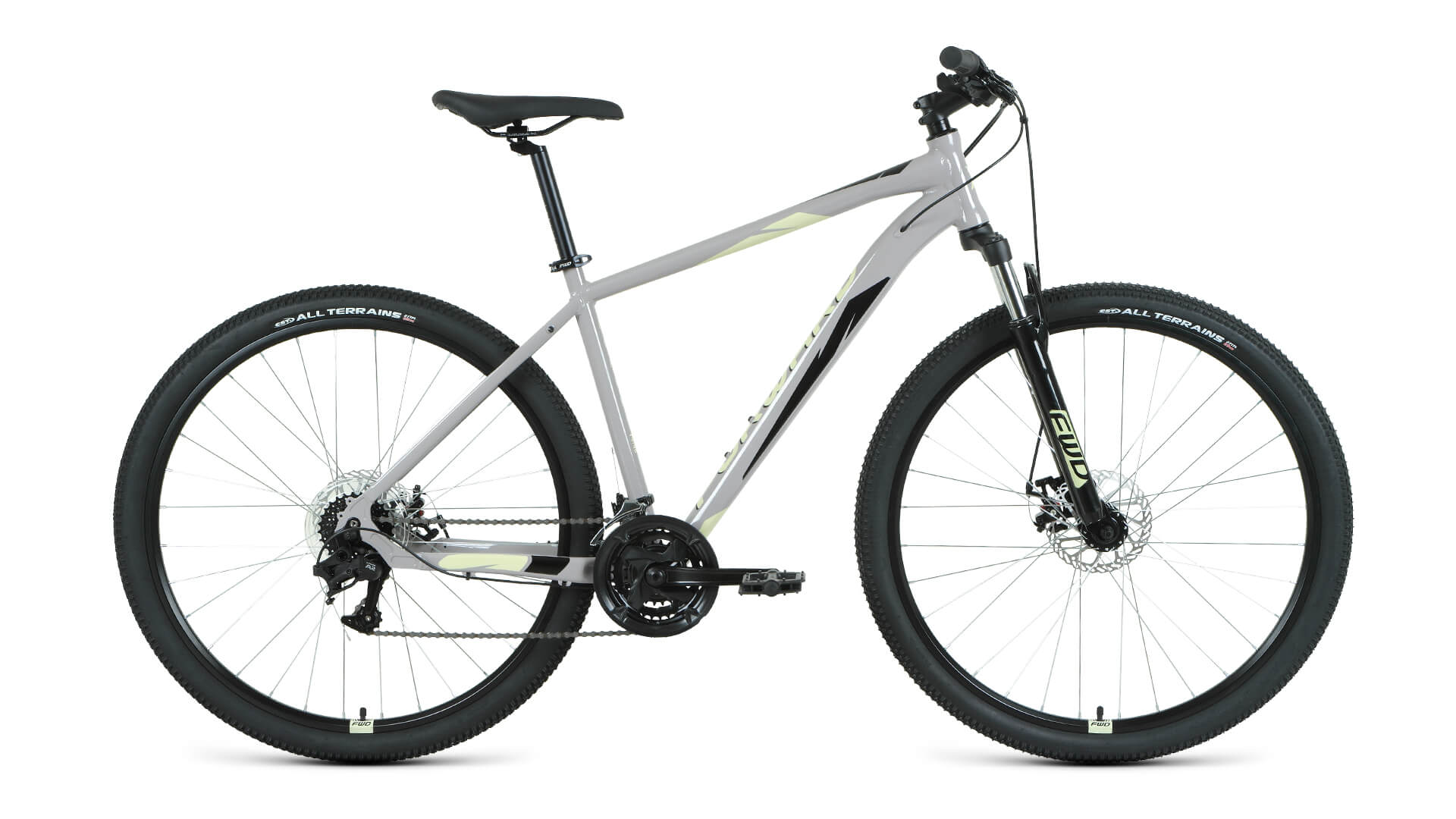 Велосипед 29" Forward APACHE 2.2 D (21 ск. рост. 17") 2022, серый/бежевый, RBK22FW29430