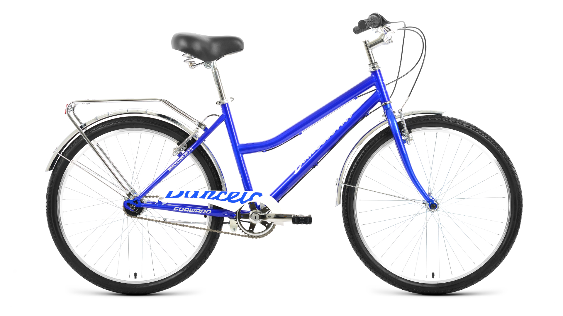 Велосипед 26" FORWARD BARCELONA 3.0 (3 ск. рост. 17") 2021, синий/серебристый, RBKW1C163002