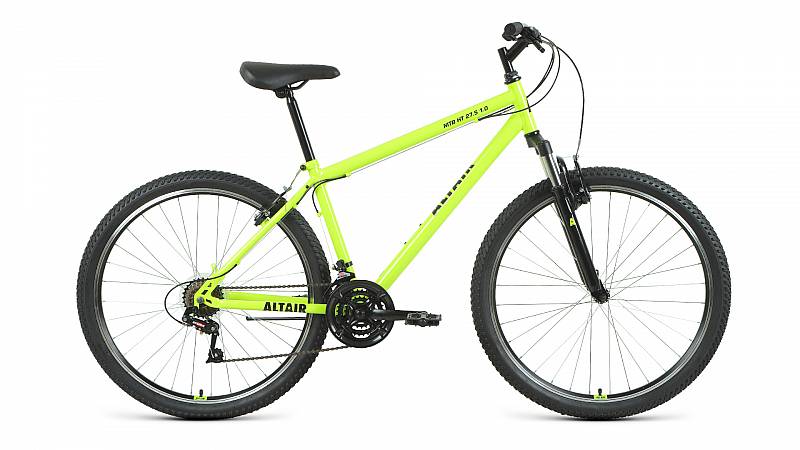 Велосипед 27,5" ALTAIR HT 1.0 (21 ск. рост. 19") 2021, ярко-зеленый/черный, RBKT1MN7Q006
