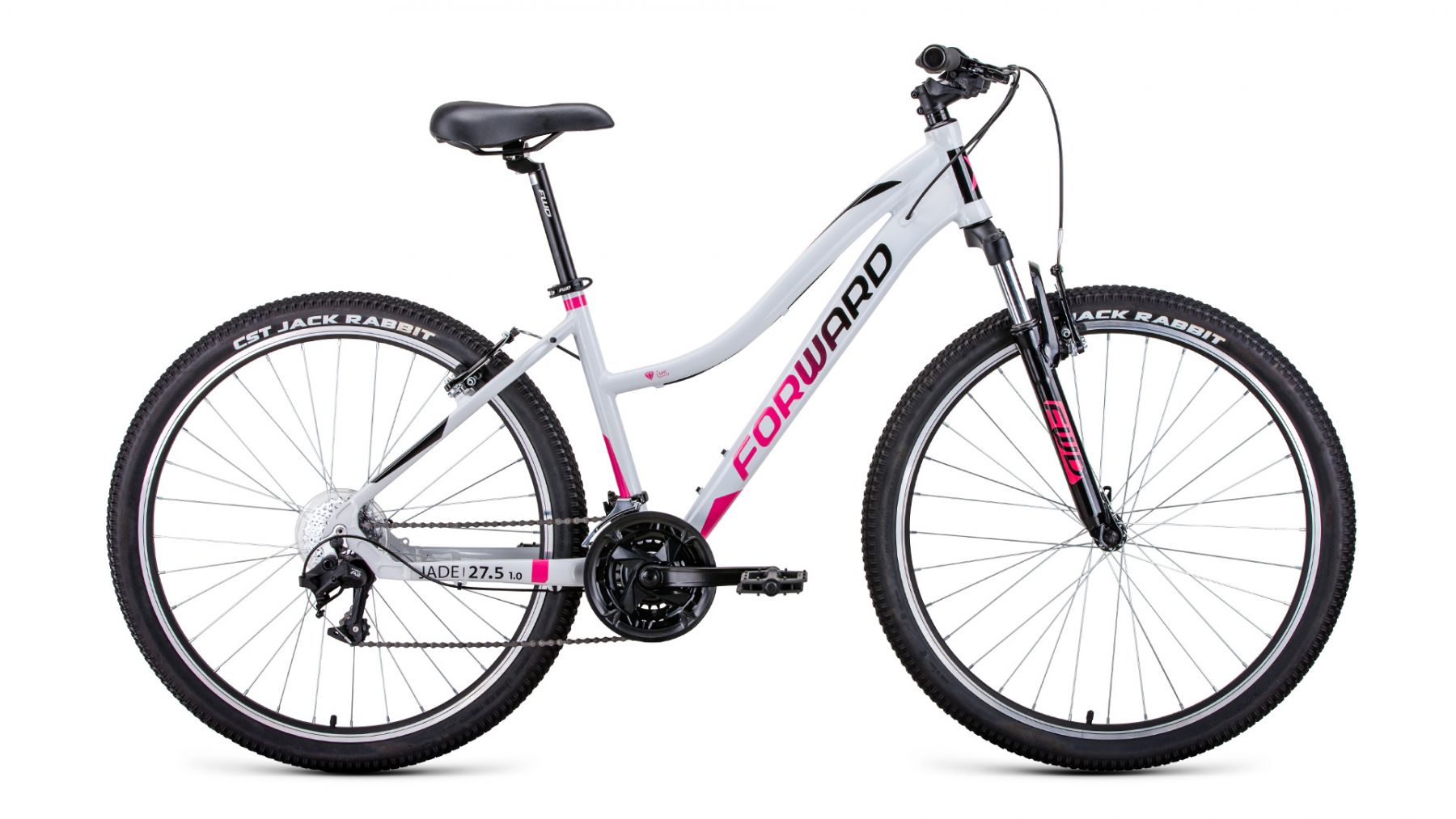 Велосипед 27,5" FORWARD JADE 1.0 (21 ск. рост. 16.5") 2022, серый/розовый, RBK22FW27749