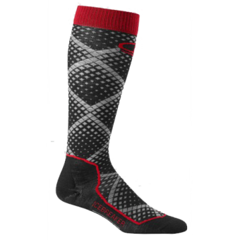 Носки Mens Ski+ Ultra Light Cushion OTC Piste, мужск., Black/Grey/Red (XL )
