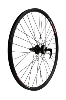 Колесо заднее 26" TRIX, обод алюминиевый, двойной, 36H, фрезерованный, 559х19,4/25х21,4мм, A/V, анодированный, черный. Втулка алюминиевая, V-br, под трещотку, эксцентрик, черная