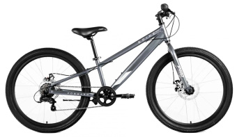 Велосипед 24" FORWARD SPIKE D (7 ск. рост. 11") 2023, черный/серебристый, IB3F47133XBKXSR