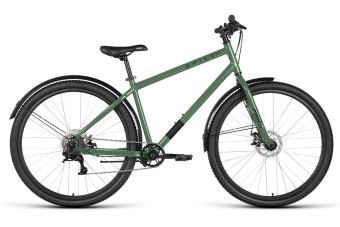Велосипед 29" FORWARD SPIKE D (8 ск. рост. 18") 2023, зеленый/черный