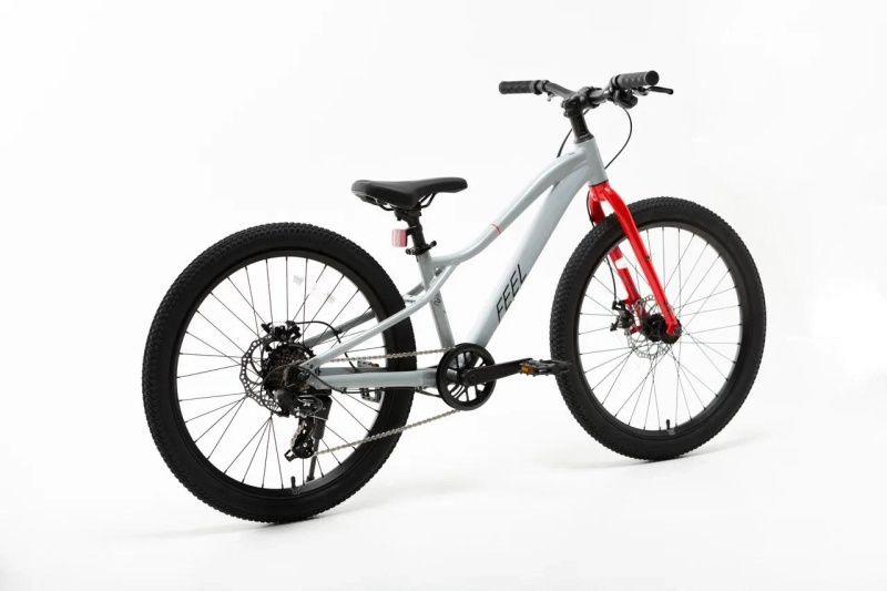 Велосипед 24" FEEL Max Light рама 12"/7s Серый-красный