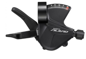 Шифтер Shimano Alivio, M3100, правый, 9 скоростей, индикатор, трос 2050мм, черный, без упаковки