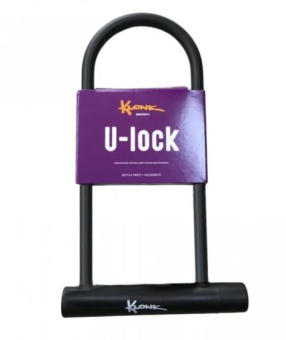 Замок противоугонный, U-lock, 180x245 мм, ключ, черный, KLONK, 10390