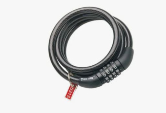 Спиральный кабельный замок, арт. TY532, 8*1000мм, фиксированный код 1/60