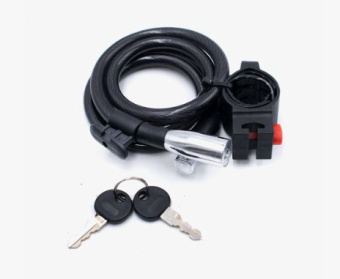 Спиральный кабельный замок, арт. TY512, 10*1000, на ключе, с кронштейном 1/60