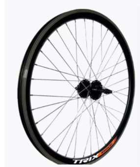 Колесо заднее 24" TRIX, 36H, A/V, черный, под ДИСК, под трещотку, гайки, спица серебристая