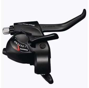 Шифтер/Тормозная ручка Shimano Tourney, TX800, правый, 8 скоростей, индикатор, тормозная ручка под 2 пальца, трос 2050, черный, без упаковки